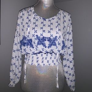 Blue & White Blouse